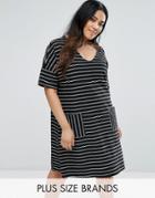 Junarose Stripe Print Dress - Multi