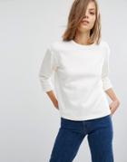 Wood Wood Hope Crop Sleeve Sweatshirt - White