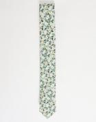 Gianni Feraud Liberty Print Disty Floral Tie-green