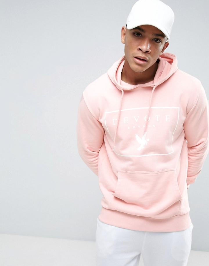 Devote Dove Print Hoodie - Pink