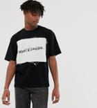 Heart & Dagger T-shirt With Chest Print In Black - Black