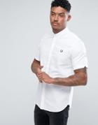Fred Perry Slim Fit Classic Short Sleeve Oxford Shirt White - White
