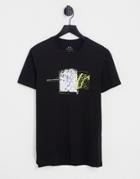 Armani Exchange T-shirt With Graphic City Logo In Black