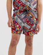 New Look Two-piece Shorts In Geo-tribal Print - Multi