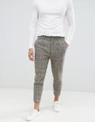 Asos Design Drop Crotch Tapered Smart Pants In 100% Wool Harris Tweed - Gray