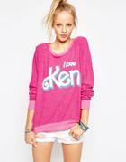 Wildfox I Love Ken Baggy Beach Jumper - Pink