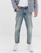 Asos Design Classic Rigid Jeans In Vintage Dirty Wash Blue - Blue