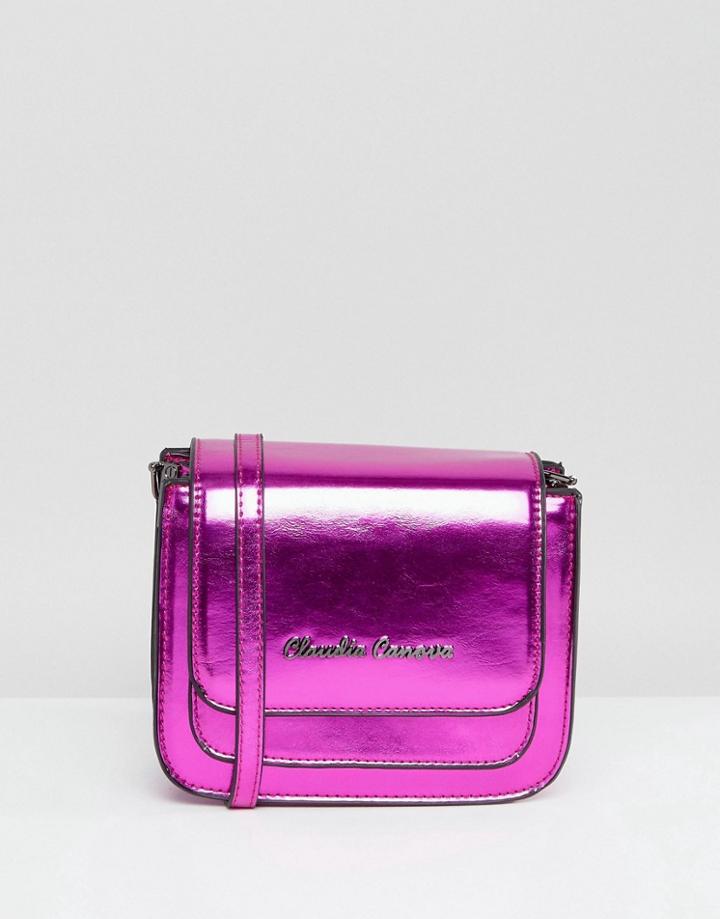 Claudia Canova Pink Metallic Cross Body Bag - Pink