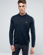 Lyle & Scott Knit Polo Regular Fit Eagle Logo In Navy - Navy