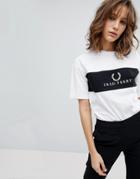 Fred Perry Wreath Logo Panel T Shirt - White