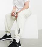 Puma Plus Oversized Sweatpants In Washed White