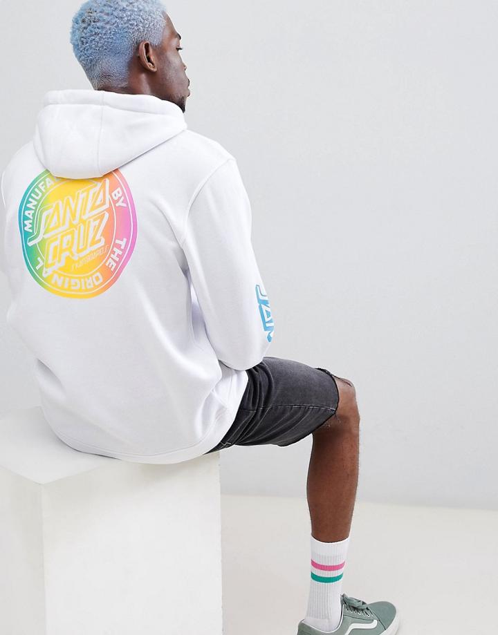 Santa Cruz Mfg Dot Fade Hoodie In White - White
