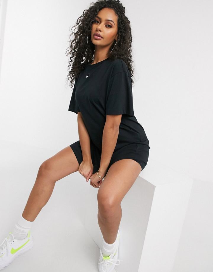 Nike Essential T-shirt Dress In Black