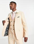 Harry Brown Wedding Tweed Wide Lapel Slim Fit Suit Jacket-neutral