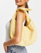 Mango Gingham Shoulder Bag In Yellow