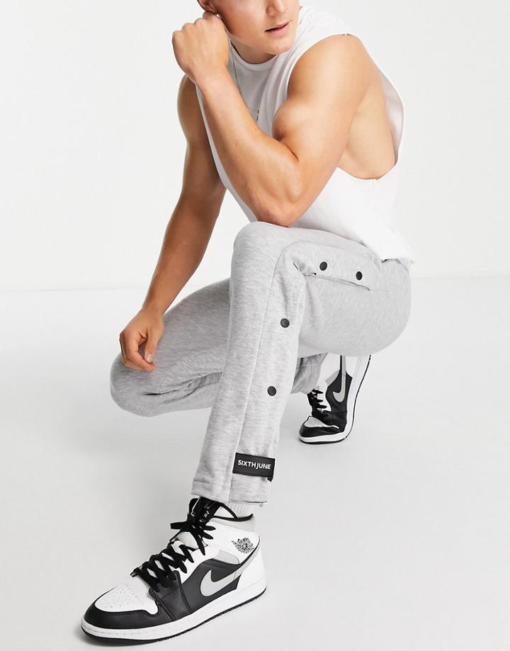 Sixth June Snap Sweatpants In Gray-grey
