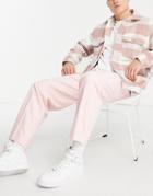 Asos Design Oversized Tapered Pants In Pastel Pink
