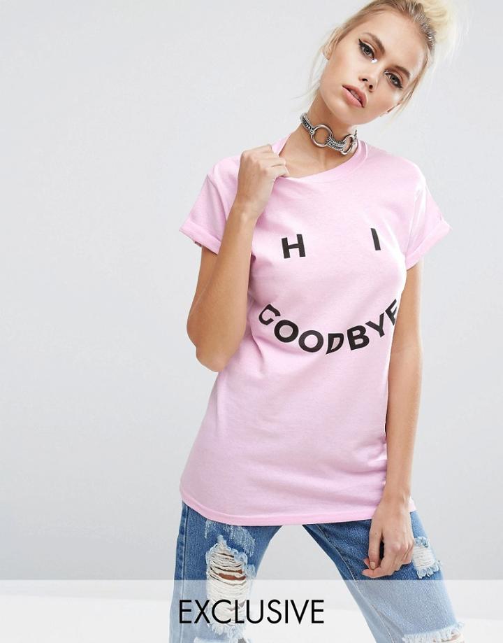 Adolescent Clothing Hi Goodbye Boyfriend Tee - Pink