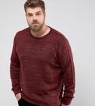Another Influence Plus Melange Slouchy Knit Sweater - Red