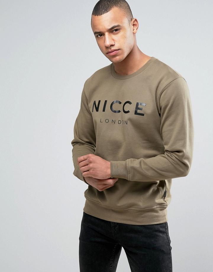 Nicce London Sweatshirt In Green - Green