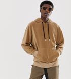 Collusion Cord Hoodie In Tan-brown