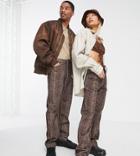 Collusion X000 Unisex 90s Straight Leg Jeans In Brown Snake Print-blue
