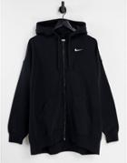 Nike Collection Fleece Super Oversized Full-zip Hoodie In Black