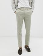 River Island Skinny Fit Smart Pants In Stone