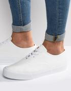 Asos Oxford Lace Up Sneakers In White - White