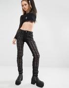 Tripp Nyc Multi Lace Up Skinny Pants - Black