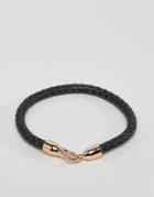 Simon Carter Leather Hook Bracelet In Black - Black