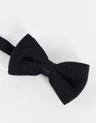 Asos Design Knitted Bow Tie In Black