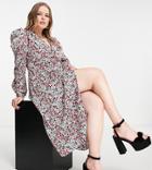 Liquorish Curve Asos Exclusive Valentines Wrap Midi Dress In Allover Print-multi