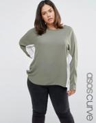 Asos Curve Batwing Top In Color Block - Multi