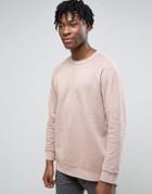 Weekday Grip Sweatshirt Reverse Loopback - Pink