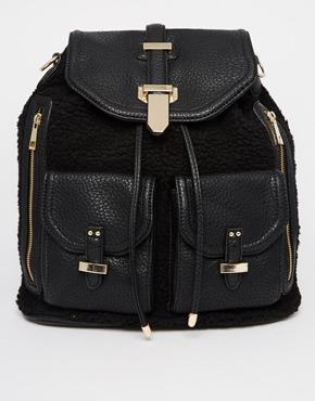 Aldo Dundas Faux Fur Backpack - Black