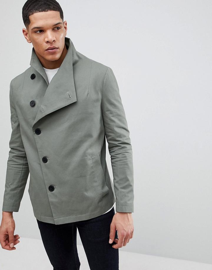 Religion Asymmetric Jacket In Khaki - Green