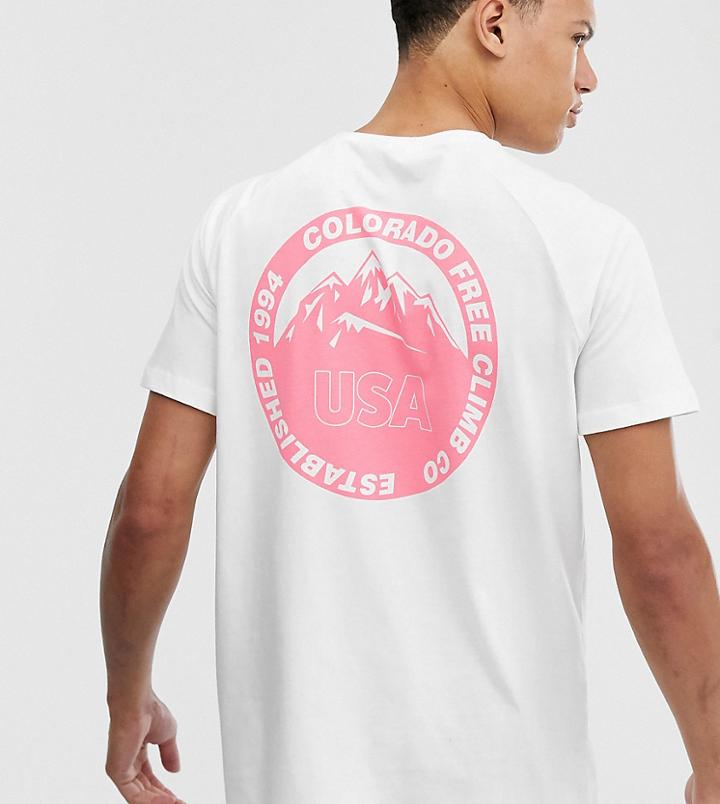 Asos Design Tall Relaxed T-shirt With City Back Print-white