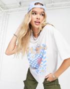 Only Front Motif Oversized T-shirt In White