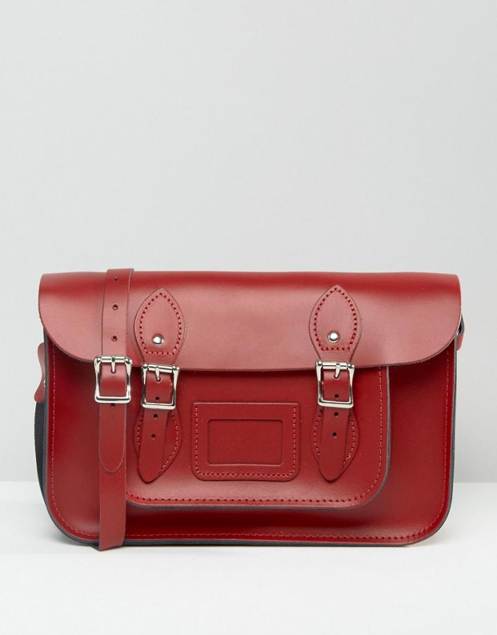 The Leather Satchel Company 12.5 Inch Satchel - Red