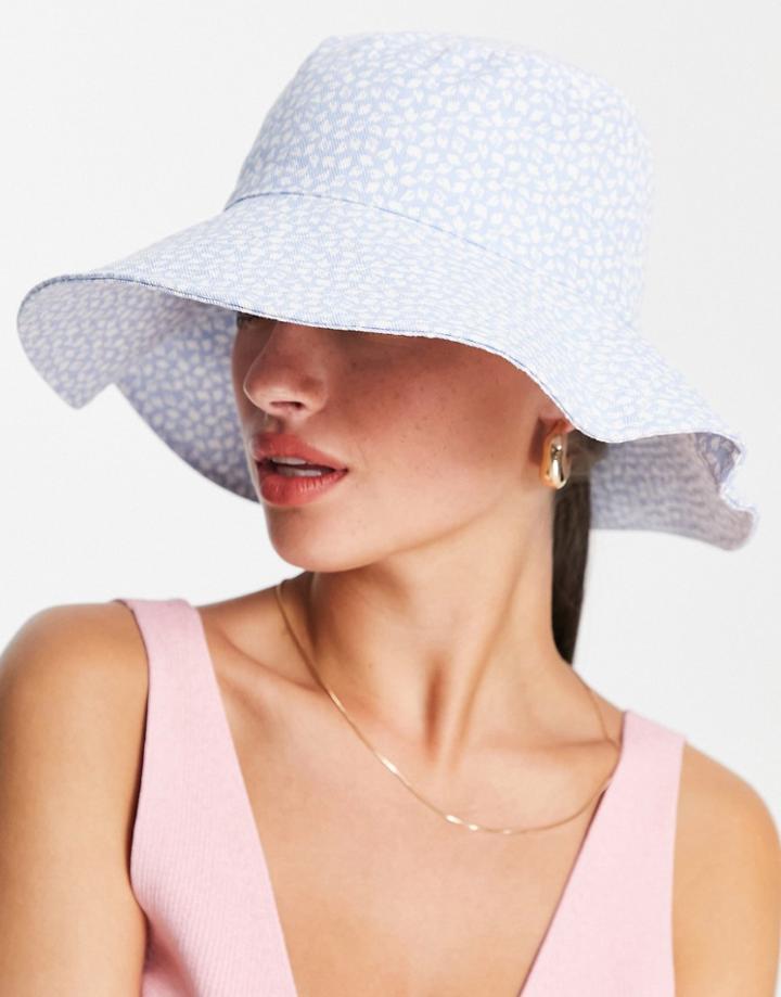 & Other Stories Floral Bucket Hat In Light Blue-blues