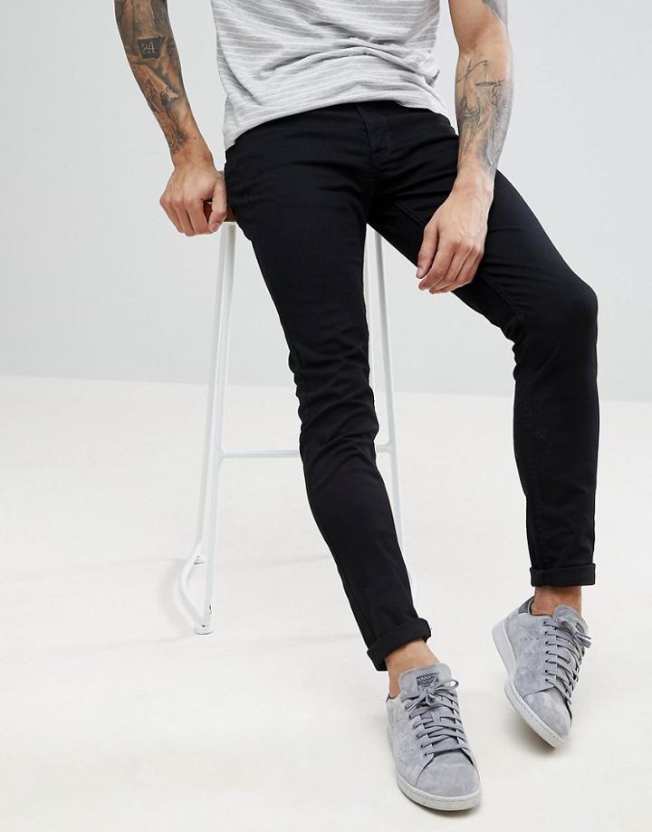 Farah Drake Twill Slim Fit Jeans In Black - Black