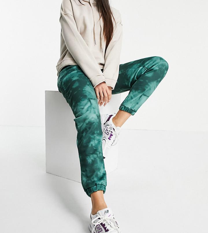 Asos Design Tall Tie Dye Sweatpants In Green