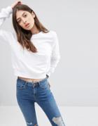 Asos Cropped Sweatshirt - White