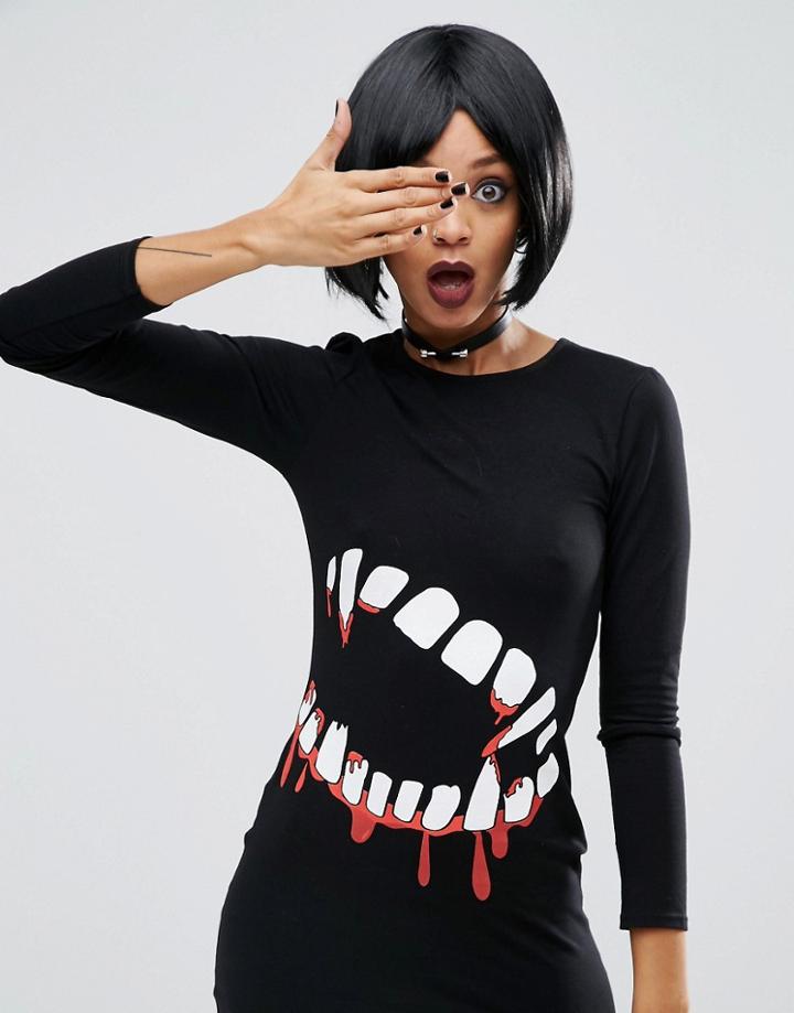 Asos Halloween Black Faux Hair Wig - Black