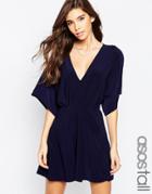 Asos Tall Kimono Plunge Mini Dress - Navy $33.50