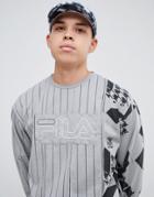 Fila X Liam Hodges Long Sleeve Striped T-shirt In Gray - Gray