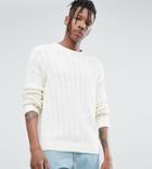 Farah Ludwig Cable Knit Sweater In White - White