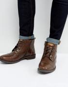 Original Penguin Dalson Lace Up Boots In Brown - Brown