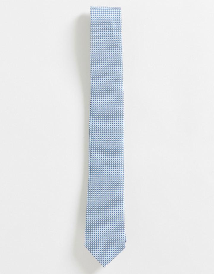 French Connection Mini Geometric Print Tie-navy